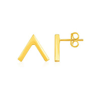 Thumbnail for Inverted V Post Earrings in 14k Yellow Gold Earrings Angelucci Jewelry   