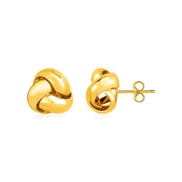 Thumbnail for Polished Love Knot Post Earrings in 14k Yellow Gold Earrings Angelucci Jewelry   