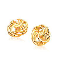 Thumbnail for Rosetta Petite Love Knot Stud Earrings in 14k Yellow Gold Earrings Angelucci Jewelry   