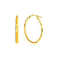 Thumbnail for Shiny Oval Hoop Earrings in 10k Yellow Gold Earrings Angelucci Jewelry   