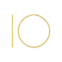 Thumbnail for Textured Endless Hoop Earrings in 14k Yellow Gold Earrings Angelucci Jewelry   