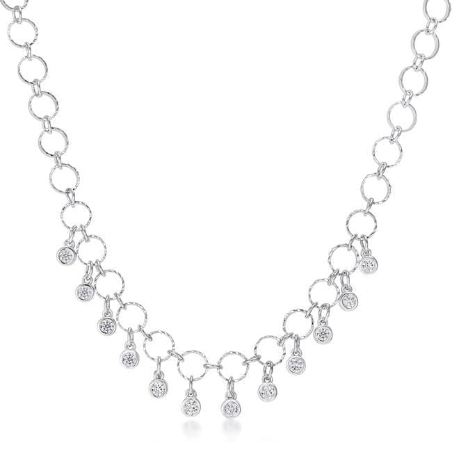 1.32 Ct Stunning Rhodium Necklace with CZ Charms Necklaces JGI   