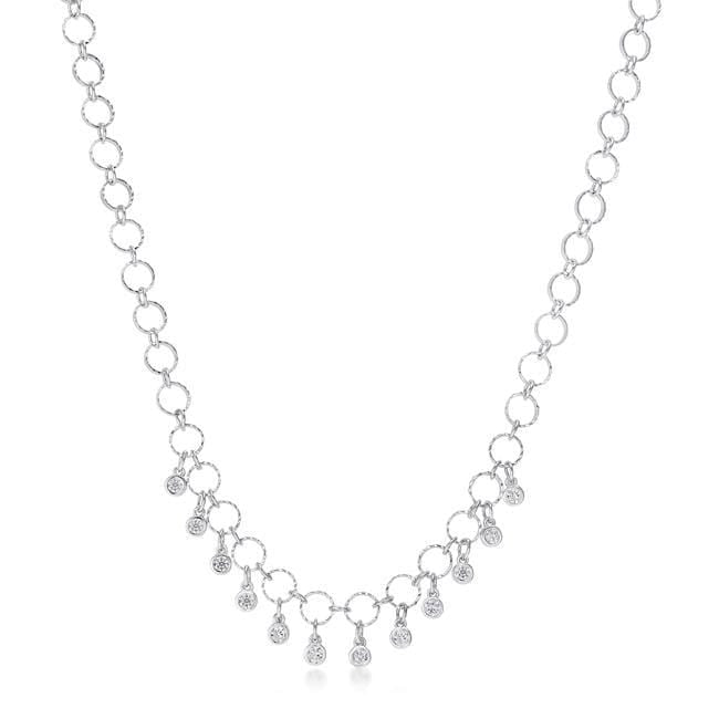 1.32 Ct Stunning Rhodium Necklace with CZ Charms Necklaces JGI   