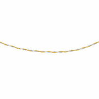 Thumbnail for 14k Two-Tone Gold Braided Design Double Strand Mirror Spring Necklace Necklaces Angelucci Jewelry   