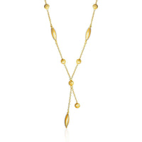 Thumbnail for 14k Two Tone Gold Necklace with Marquise Motifs and Textured Circles Necklaces Angelucci Jewelry   