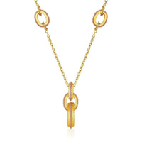 Thumbnail for 14k Two-Tone Yellow and Rose Gold Link and Chain Necklace Necklaces Angelucci Jewelry   