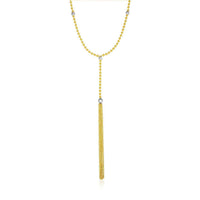 Thumbnail for 14k Two-Tone Yellow and White Gold Ball and Tassel Necklace Necklaces Angelucci Jewelry   
