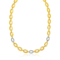 Thumbnail for 14k Yellow Gold and Diamond Oval Link Necklace (1/3 cttw) Necklaces Angelucci Jewelry   