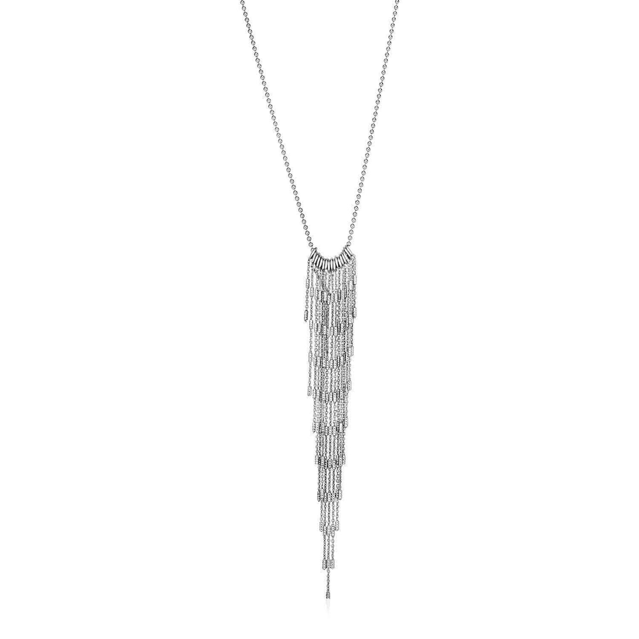 Necklace with Multi Chain Pendant in Sterling Silver Necklaces Angelucci Jewelry   