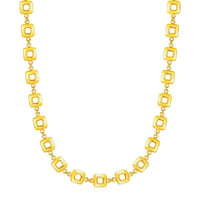 Thumbnail for Necklace with Shiny Square Links in 14k Yellow Gold Necklaces Angelucci Jewelry   