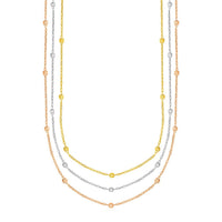 Thumbnail for Necklace with Textured Beads in 10k Tri Color Gold Necklaces Angelucci Jewelry   