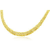 Thumbnail for 14k Yellow Gold Byzantine Chain Graduated Style Necklace Necklaces Angelucci Jewelry   