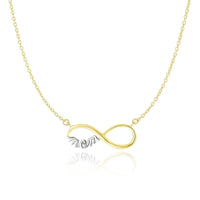 Thumbnail for 14k Two-Tone Gold Infinity MOM Motif Chain Necklace Necklaces Angelucci Jewelry   