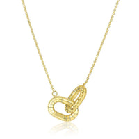 Thumbnail for 14k Yellow Gold Entwined Textured Oval Chain Necklace Necklaces Angelucci Jewelry   