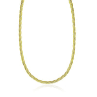 Thumbnail for 14k Yellow Gold Fox Chain Necklace with a Braided Design Necklaces Angelucci Jewelry   