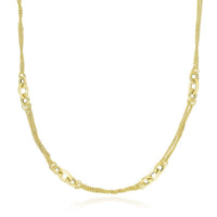 Thumbnail for 14k Yellow Gold Multi Chain Strand Necklace with Oval Links Necklaces Angelucci Jewelry   