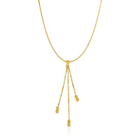 Thumbnail for 14k Yellow Gold Necklace with Chain and Textured Ball Dangle Necklaces Angelucci Jewelry   