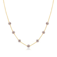 Thumbnail for 14k Yellow Gold Necklace with Crystal Embellished Sphere Stations Necklaces Angelucci Jewelry   