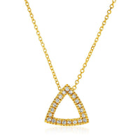 Thumbnail for 14k Yellow Gold Necklace with Gold and Diamond Triangle Pendant (1/10 cttw) Necklaces Angelucci Jewelry   