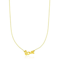 Thumbnail for 14k Yellow Gold Script LOVE Necklace Necklaces Angelucci Jewelry   