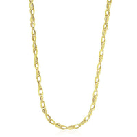 Thumbnail for 14k Yellow Gold Textured Entwined Oval Link Necklace Necklaces Angelucci Jewelry   