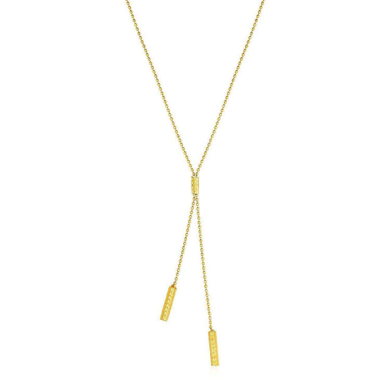 Lariat Necklace with Textured Bar Lariat Necklace Necklaces Angelucci Jewelry   