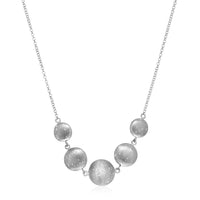 Thumbnail for Necklace with Textured Ball Beads in Sterling Silver Necklaces Angelucci Jewelry   