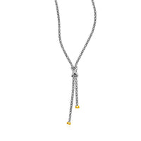 Thumbnail for Popcorn Texture Necklace with Diamonds in Sterling Silver and 18k Yellow Gold Necklaces Angelucci Jewelry   