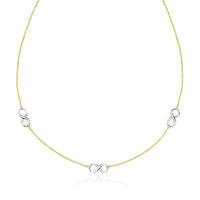 Thumbnail for 14k Two-Tone Gold Chain Necklace with Polished Infinity Stations Necklaces Angelucci Jewelry   