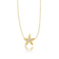 Thumbnail for 14k Two-Tone Gold Sea Life Starfish Necklace Necklaces Angelucci Jewelry   