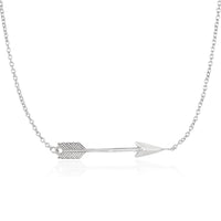 Thumbnail for 14k White Gold Chain Necklace with Horizontal Arrow Pendant Necklaces Angelucci Jewelry   