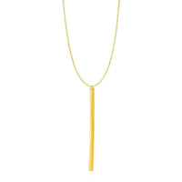 Thumbnail for Necklace with Long Bar Pendant in 14k Yellow Gold Necklaces Angelucci Jewelry   