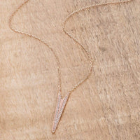 Thumbnail for .2Ct Rose Gold Plated CZ Embedded Elongated Arrow Necklace Necklaces JGI   