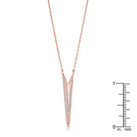Thumbnail for .2Ct Rose Gold Plated CZ Embedded Elongated Arrow Necklace Necklaces JGI   