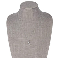 Thumbnail for 1.18Ct Dainty Rhodium Plated Micro Pave Teardrop Dancing CZ Pendant Pendants JGI   