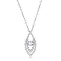 Thumbnail for 1.75Ct Rhodium Plated Contemporary Elliptical Dancing CZ Pendant Pendants JGI   