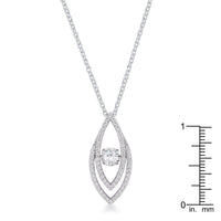 Thumbnail for 1.75Ct Rhodium Plated Contemporary Elliptical Dancing CZ Pendant Pendants JGI   