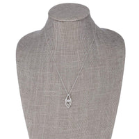 Thumbnail for 1.75Ct Rhodium Plated Contemporary Elliptical Dancing CZ Pendant Pendants JGI   