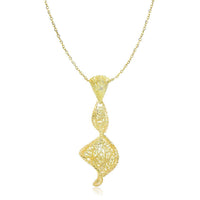Thumbnail for 14k Yellow Gold Coiling Mesh Pendant with Diamond Cuts Pendants Angelucci Jewelry   
