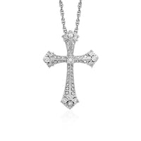 Thumbnail for Gothic Cross Pendant with Diamonds in Sterling Silver Pendants Angelucci Jewelry   