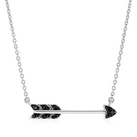 Thumbnail for Sterling Silver Arrow Pendant with Black Diamonds Pendants Angelucci Jewelry   
