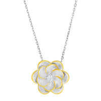 Thumbnail for Flower Pendant with CZ in Sterling Silver Pendants Angelucci Jewelry   