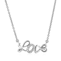 Thumbnail for Sterling Silver inchesLove inches Pendant with Diamonds Pendants Angelucci Jewelry   