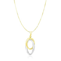 Thumbnail for 14k Two-Tone Gold Interlaced Oval Motif Pendant Pendants Angelucci Jewelry   