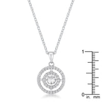 Thumbnail for .9Ct Timeless Rhodium Plated Double Pave Circle Dancing CZ Pendant Pendants JGI   