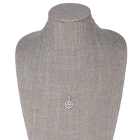 Thumbnail for .9Ct Timeless Rhodium Plated Double Pave Circle Dancing CZ Pendant Pendants JGI   