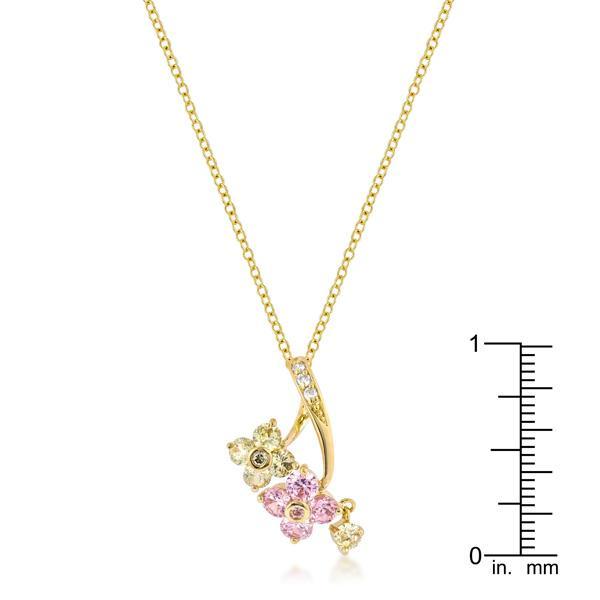 Golden Floral Couplet Pendant Pendants JGI   