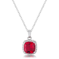 Thumbnail for 10mm Cushion Cut Garnet CZ Fashion Pendant Pendants JGI   