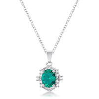 Thumbnail for 10mm Oval Cut Emerald CZ Fashion Pendant Pendants JGI   