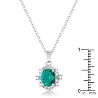 Thumbnail for 10mm Oval Cut Emerald CZ Fashion Pendant Pendants JGI   